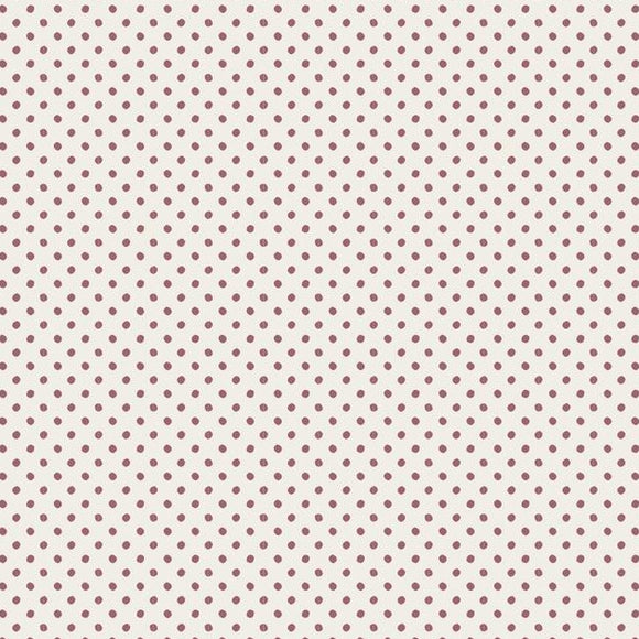 Prikket stof fra Tilda - Tiny dots lyserød, 110 cm bredt