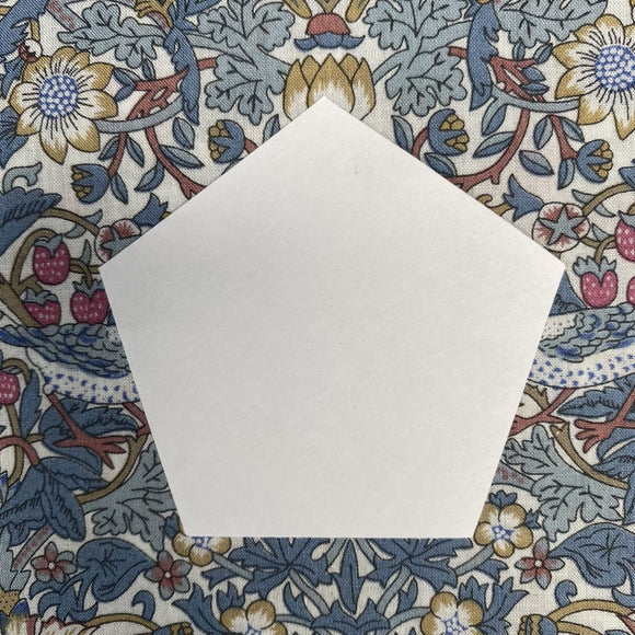 Papskabelon femkant, samme sidemål, 100 stk. (vælg mellem 2 størrelser)