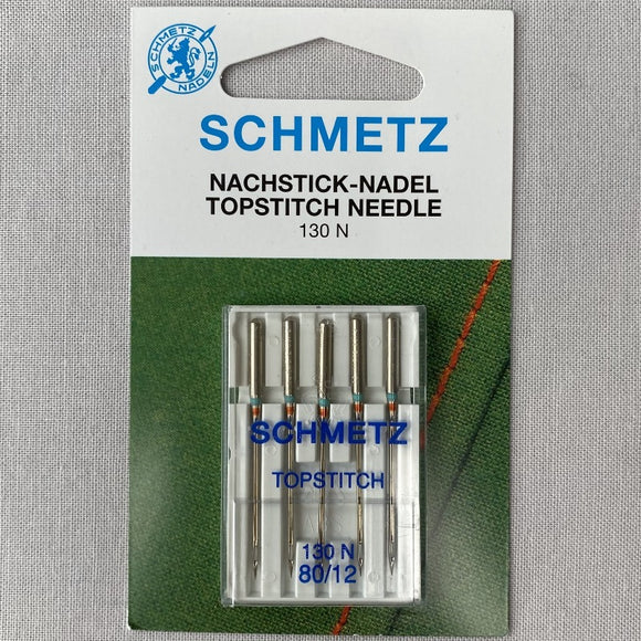 Topstich symaskine nåle, str.80 (5 stk/pakke) fra Schmetz
