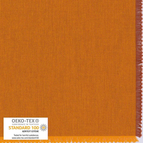 2-farvet vævning, Orange - Terracotta og lysorange (col.023), 150 cm bredt