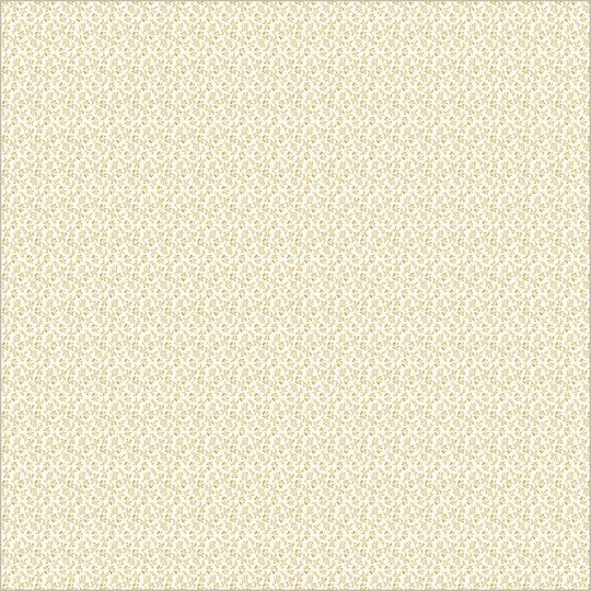 patchworkstof bomuld  bittesmå bladranker og kviste i en varm okker/gyldenbrun  CPHquilt
