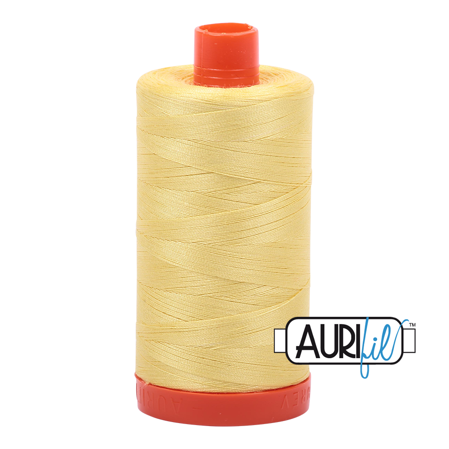 Aurifil tråd, bomuld, Citrongul: 2115 – 50WT, 1300 m