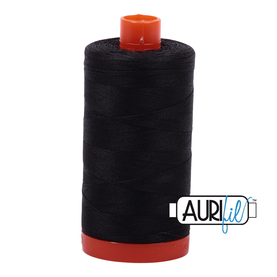 Aurifil tråd, bomuld, Dybt mørkgrå: 4241 – 50WT, 1300 m