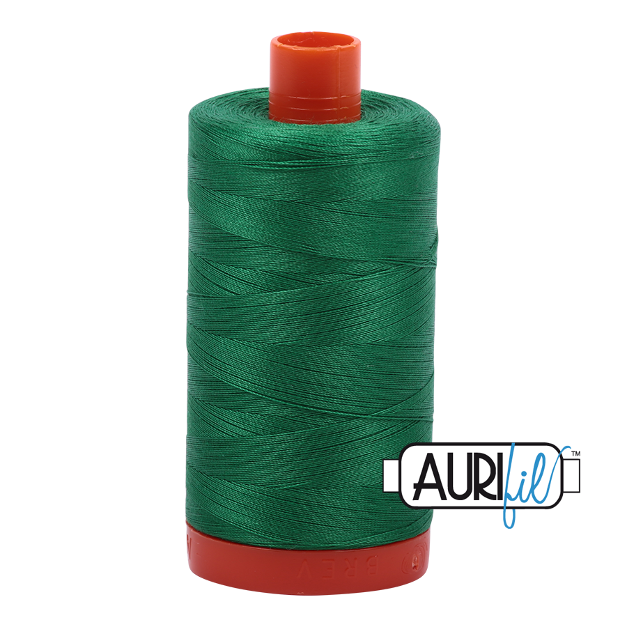 Aurifil tråd, bomuld, Grøn: 2870 – 50WT, 1300 m