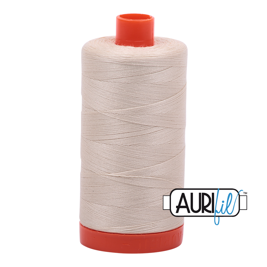 Aurifil tråd, bomuld, Lys beige: 2310 – 50WT, 1300 m