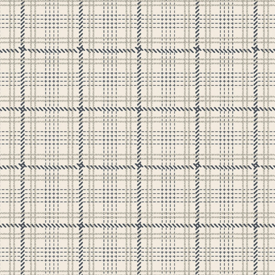 Elegant afstemt flannelstof med  smukt botanisk mønster af store, luftige nåletræsgrene Patchworkstof bomuld CPHquilt