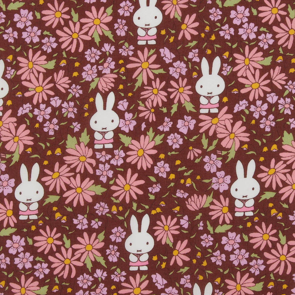 Patchworkstof sengetøj Miffy Prairie day rød Liberty London Tana Lawn CPHquilt