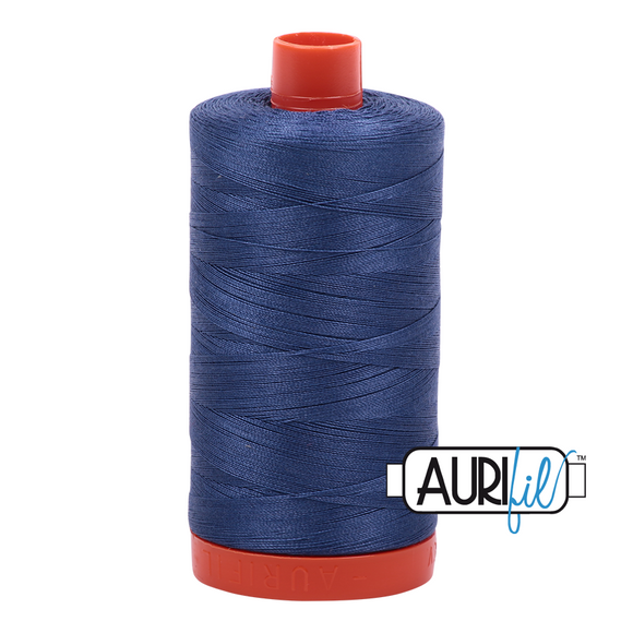 Aurifil tråd, bomuld, stålblå, farve: 2775, 50WT, 1300 m