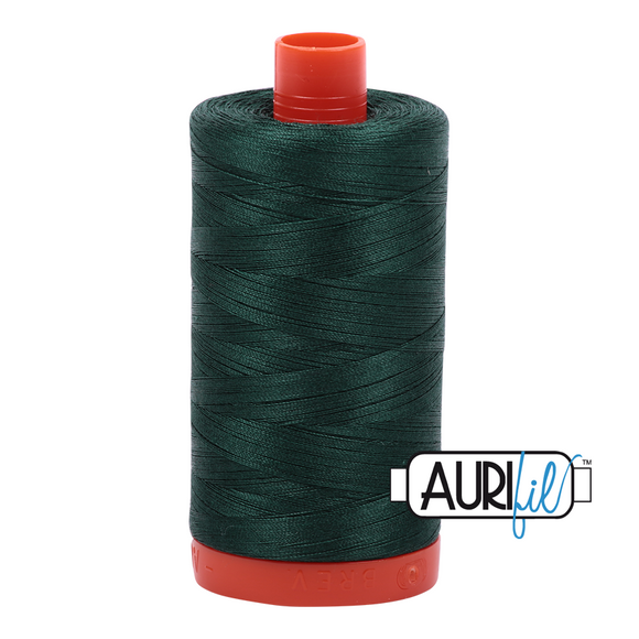 Aurifil tråd, bomuld, grangrøn: 2885 – 50WT, 1300 m
