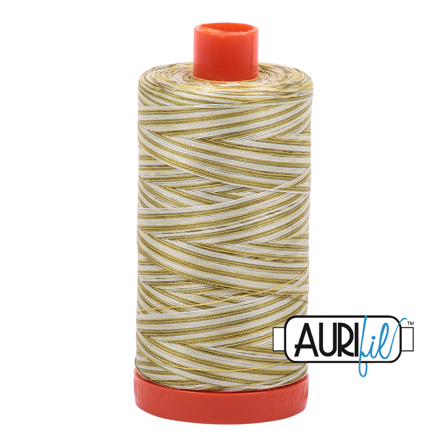 Aurifil tråd, bomuld, livlig prærie, farve: 4653, 50WT, 1300 m