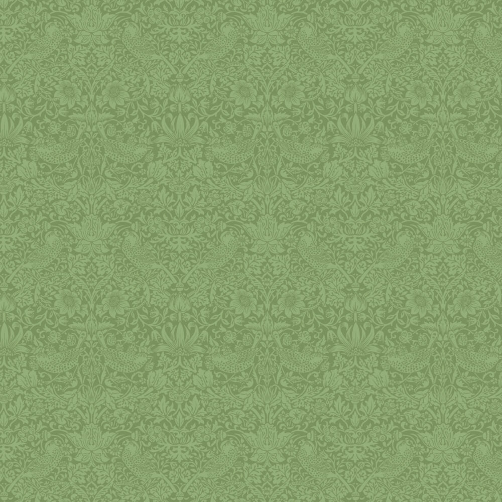 Patchworkstof Strawberry Thief Herball urtegrøn CPHquilt