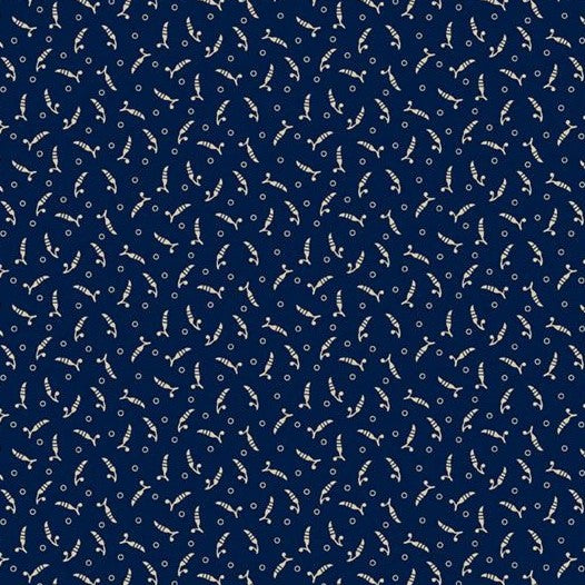 Marcus Fabrics R221697D-NAVY blå baggrund med hvide motiver CPHquilt