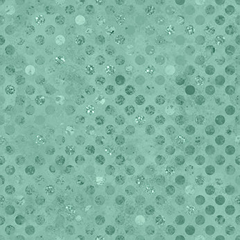 Patchworkstof bomuld mønster af cirkelformede prikker i varierende mint/grønne nuancer CPHquilt
