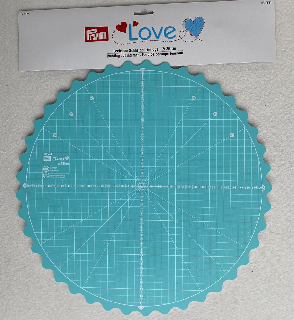 Roterende skæreplade - Rund fra Prym, Turkis (35 cm diameter)